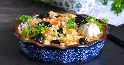 Плов постный с овощами и морковью