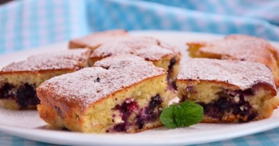 Пирог с черникой замороженной
